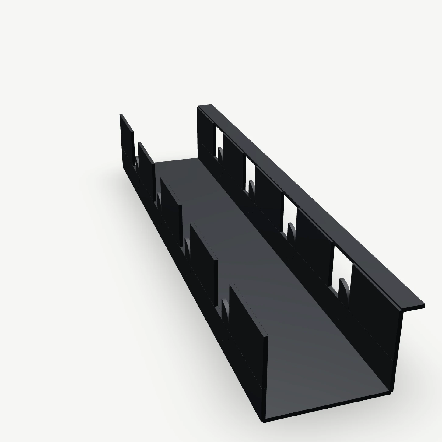 Under-desk cable tray in black